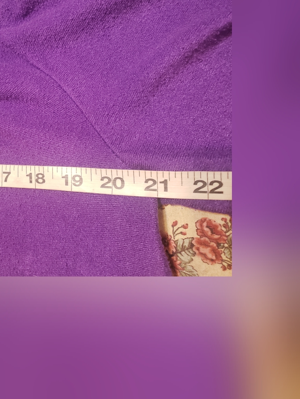 Perfectly Cozy Vintage Purple Kelly Reed Floral Embroidered Fleece Robe Small* - Picture 12 of 15